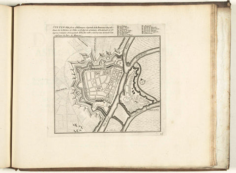 Plattegrond van Stettin, 1726, Laurens Scherm, 1726 Canvas Print