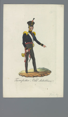 Trompetter, Veld Artillerie, Albertus Verhoesen (attributed to), 1835 - 1850 Canvas Print