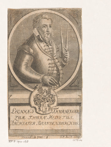 Portrait of Leonhard Thurneisser, Georg Paul Busch, 1723 Canvas Print