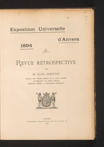 Universal Exhibition of Antwerp 1894: retrospective review / by Alph. Hertogs, Alphonse Hertogs, 1896 Canvas Print