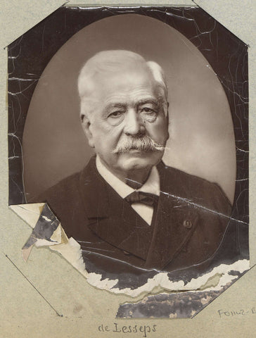 Portrait of Ferdinand de Lesseps, engineer, financier and diplomat, Félix Nadar (attributed to), c. 1890 - c. 1900 Canvas Print