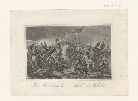 Slag bij Waterloo, 1815, anonymous, 1821 - 1899 Canvas Print