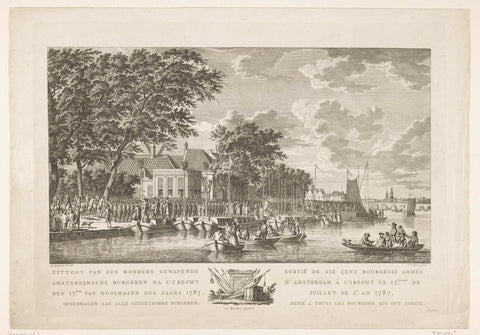 Exodus of the 600 Amsterdammers to Utrecht, 1787, Jan Evert Grave, 1788 Canvas Print