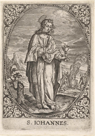 Johannes the Evangelist, Adriaen Collaert, 1570 - 1618 Canvas Print