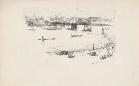 Charing Cross Railway Bridge, James Abbott McNeill Whistler, 1896 Canvas Print