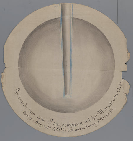 Cross-section of a Bomb, cast from the Monster mortar, anonymous, c. 1832 Canvas Print