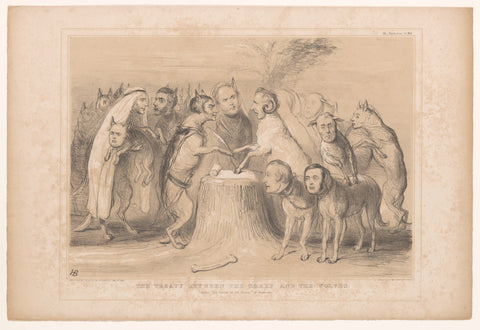 Pact between the Wolves and the Sheep, John Doyle, 1844 Canvas Print