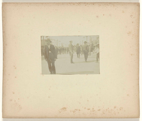Street view outside the grounds of the World's Fair in St. Louis (Louisiana Purchase Exposition), 1904, with Jan C. Schüller in the middle, unknown, 1904 - 1905 Canvas Print