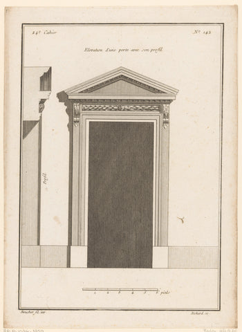 Gate with triangular pediment, Jean-Baptiste Bichard, 1772 - 1779 Canvas Print