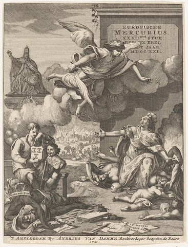 Title page for the Europian Mercury of 1721, anonymous, 1721 Canvas Print