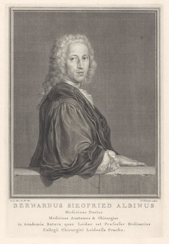 Portrait of Bernard Siegfried Albinus, Jacob Houbraken, 1721 - 1780 Canvas Print