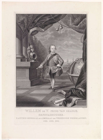 Portrait of Prince William V of Orange-Nassau, Pieter Tanjé, 1755 Canvas Print