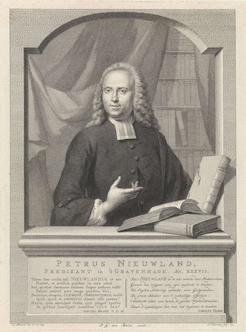 Portrait of Petrus Nieuwland, Jacob Houbraken, 1759 Canvas Print