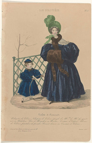 Journal des Modes et Littéraire, Le Protée, février 1835, No. 16 : Toilette de Promenad (...), anonymous, 1835 Canvas Print