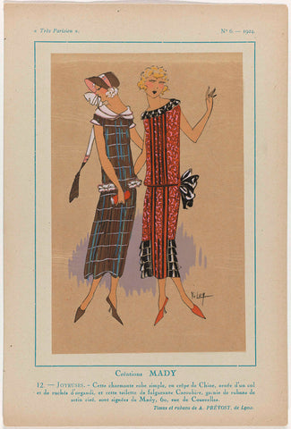 Très Parisien, 1924, No. 6 : Créations MADY / 12.- JOYEUSES. - This charming rob (...), Y.v. Luq, 1924 Canvas Print