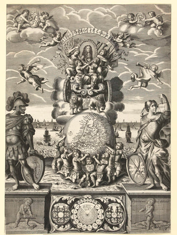 Allegory with triumphal chariot by William III, 1686, Johann Georg Seiller, 1686 Canvas Print