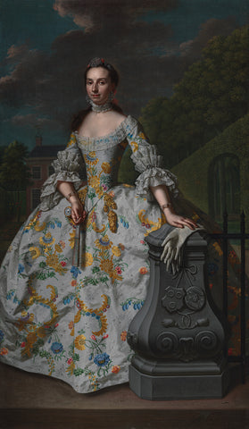 Portrait of Charlotte Beatrix Strick van Linschoten, Mattheus Verheyden, c. 1755 Canvas Print