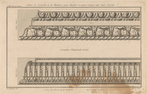 Two cornices, Augustin Foin, 1784 - 1785 Canvas Print