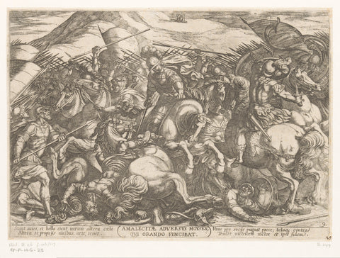 The Israelites fight with the Amalekites, Antonio Tempesta, 1613 Canvas Print