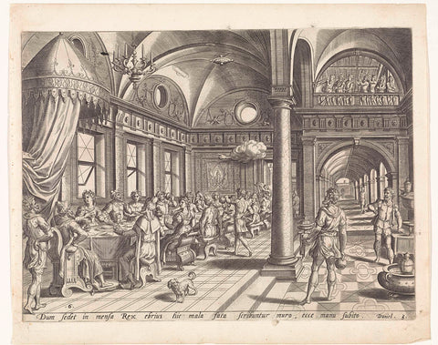 Feast of Belsassar, John or Luke of Doetechum, 1585 Canvas Print