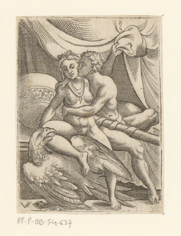 Jupiter with a on the bed, Virgil Solis, 1524 - 1562 Canvas Print