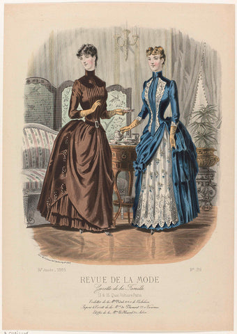 Revue de la Mode, Gazette de la Famille, Dimanche 20 septembre 1885, 14e Année, No. 716: Toilettes de la M.on Vidal (...), A. Chaillot, 1885 Canvas Print