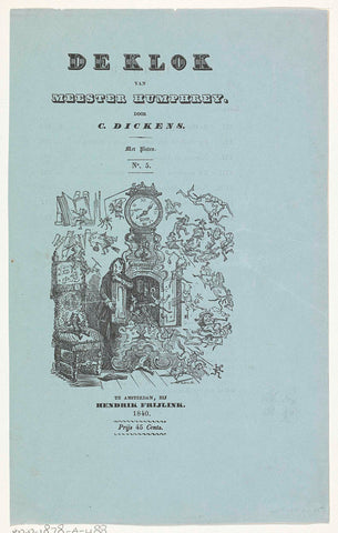 Title page for: Charles Dickens, The bell of master Humphrey, 1840, Willem Bal, 1840 Canvas Print