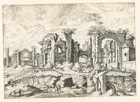 Fourth View of Ruins on the Palatine Hill, Johannes or Lucas van Doetechum (attributed to), c. 1578 - c. 1600 Canvas Print