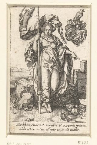 Temperance, Heinrich Aldegrever, 1552 Canvas Print