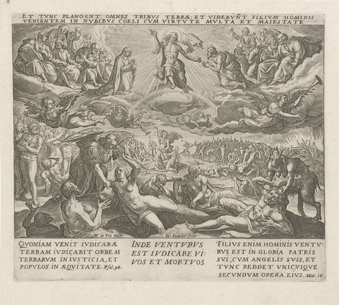 Last Judgement: 'from where he shall come to judge the living and the dead', Johann Sadeler (I), 1579 Canvas Print