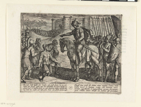 Exhausted Roman soldiers beg Civilis for mercy, 69-70, Antonio Tempesta, 1612 Canvas Print