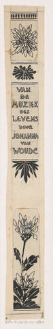 Design for a book back for: Johanna van Woude, Van de muziek des levens, 1896, Willem Wenckebach, in or before 1896 Canvas Print