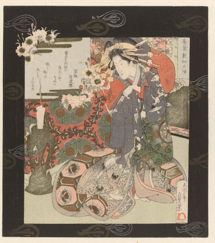 Couortisane bereidt zich voor op de nacht, Utagawa Sadakage, 1832 Canvas Print