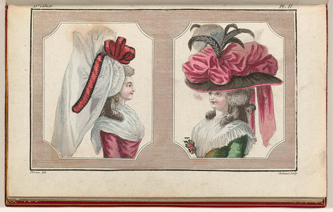 Cabinet des Modes ou les Modes Nouvelles, 1 April 1786, pl. II, A.B. Duhamel, 1786 Canvas Print