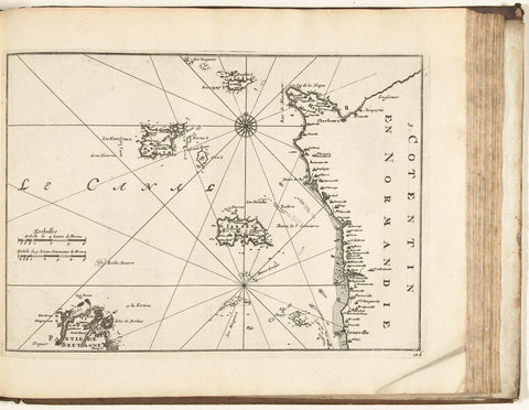 Map of the French coast between Cherbourg and Granville, 1726, anonymous, 1726 Canvas Print