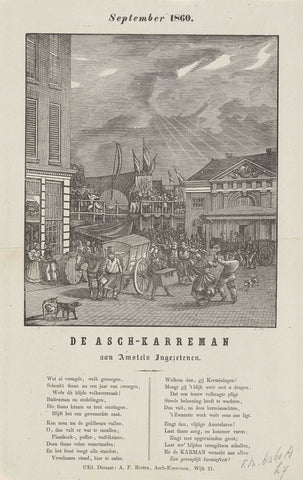 Fairground print of the Amsterdam askarrenmannen for the year 1860, Dirk Wijbrand Tollenaar, 1860 Canvas Print