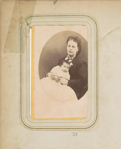 Portrait of a woman with baby WC Ligtenberg on her lap, HJ Busé, 1862 - 1885 Canvas Print