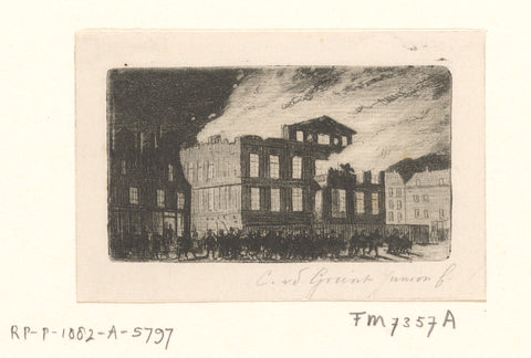 Brand in het Museum Boijmans te Rotterdam, 1864, Cornelis van der Griendt, 1864 Canvas Print