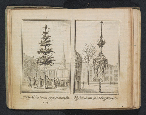 Freedom trees on Revolutuieplein and Burgerplein, 1795, anonymous, 1795 Canvas Print
