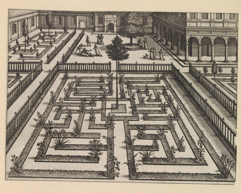 Garden with a first floor and a colonnade, anonymous, c. 1601 Canvas Print