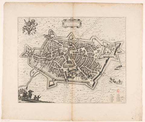 Map of Kamerijk, anonymous, 1652 Canvas Print