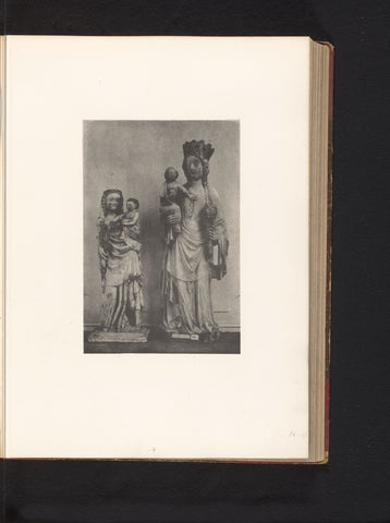 Sculpture of alabaster and a sculpture of marble of Mary with child, exhibited at an exhibition on religious objects from the Middle Ages and Renaissance in 1864 in Mechelen, Joseph Maes, 1864 - in or before 1866 Canvas Print