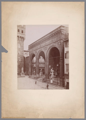 Loggia dei Lanzi te Florence, Italië, Giacomo Brogi (possibly), 1864 - 1881 Canvas Print