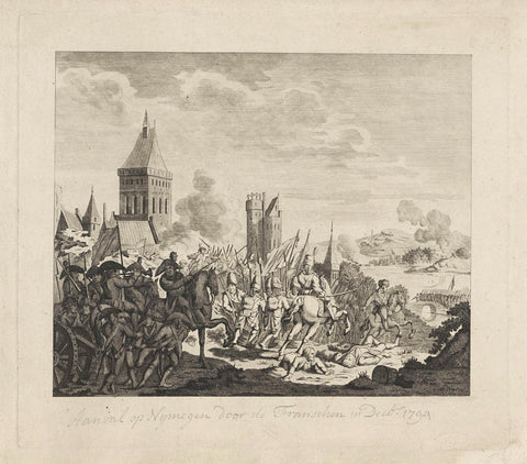 French attack on Nijmegen, 1794, Nicolaas Sonnenberg (attributed to), 1794 Canvas Print