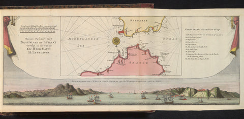 Pass map of the Strait of Gibraltar, anonymous, 1735 Canvas Print