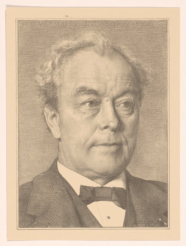 Portrait of J. Versluys, Jan Visser (1856-1938), in or before 1906 Canvas Print