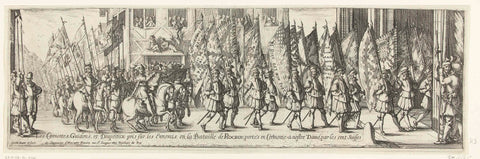 Procession with the Spanish banners captured at the battle of Rocroi, 1643, Nicolas Cochin, 1643 Canvas Print