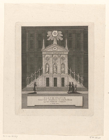 Illuminatie in front of the City Hall in Amsterdam, 1802, anonymous, 1802 - 1803 Canvas Print