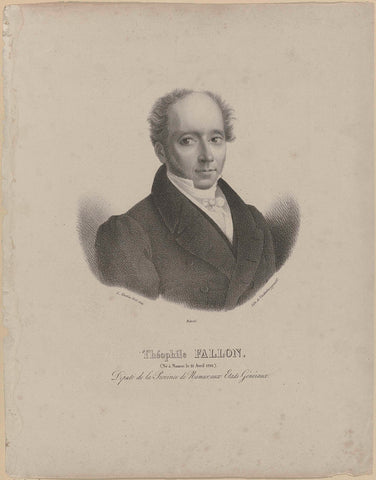 Portrait of Théophile Fallon, 1829, Edouard Montius, 1829 Canvas Print