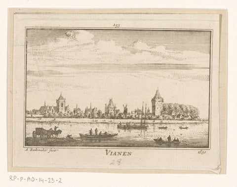 View of Vianen, 1630, Abraham Rademaker, 1725 - 1803 Canvas Print